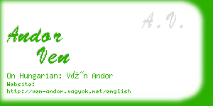 andor ven business card